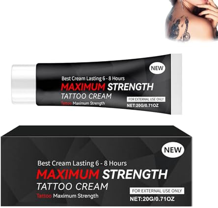 Tattoo-Creme für Sensible Haut – 20g Betäubungscreme mit Natürlicher Formel, Langanhaltende Wirkung und Hautpflege | Beruhigt, Befeuchtet und Pflegt Frisch Tätowierte Haut (1)
