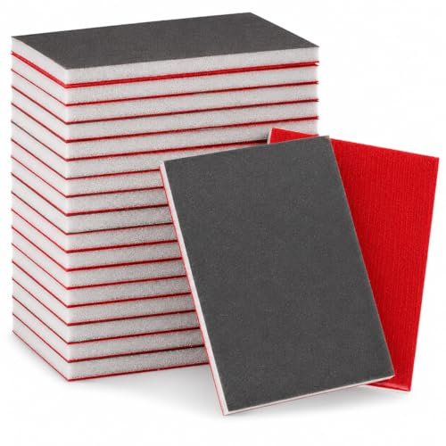 20 Pcs Sanding Sponge Set, 180-3000 Grit Sanding Pads, Washable and Reusable Sandpaper Block Sandpapers Sheets, Wet and Dry Sandpaper for Wood Furniture Metal Wall Polishing