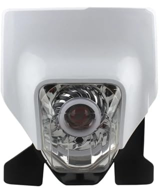 HUISI Panel de lámpara de faro LED for motocicleta compatible con Husqvarna FE250 TE250I 2022 TE300I 2021 FC450 FS450 701, pieza de moto de cross y enduro.(White Black)