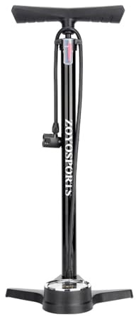 Standluftpumpe mit Manometer, 160 PSI, 60 cm Höhe, Kompatibel mit Allen Ventilen SV AV DV, Fahrradpumpe für Rennrad Auto Reifen Bälle, Schwarz