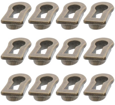 POPETPOP Oval Zinc Alloy Keyhole Cover Escutcheon Plates Decorative Insert 12pcs Adding Security and Charm for Desk and Furniture for Furniture Reproduction Hardware and DIY Assembly