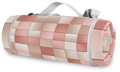 famyily Tappetino da picnic rotondo, adatto a 2 adulti, accessori estivi, pieghevole, portatile, tappetino da gioco per spiaggia o feste in campeggio all'aperto in famiglia, 147,3 cm (motivo a spina