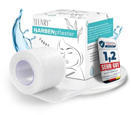 BS Luxry® Narbenpflaster 300 cm – Testsieger (Note 1,2) – Wiederverwendbares Silikonpflaster zur sichtbaren Narbenreduktion bei Kaiserschnitt, OP, Verbrennung, Keloid & Akne (Transparent)