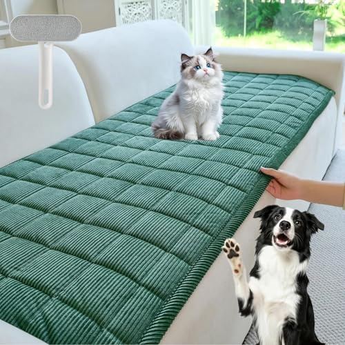 Sofa Guard - Soft in Aktion, Wasserabweisend & Rutschfest, Kratzfester Sofaschoner für Hunde & Katzen, Waschbarer Couch Überwurf, Weiche Sofa Schutzdecke für 1/2/3/4 Sitzer (Grün,70*150cm)