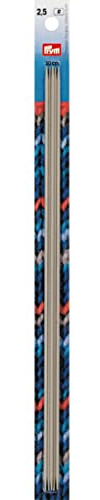 Prym 191556 Strumpfstricknadeln ALU 30 cm 2,50 mm grau Strumpfstricknadel, Aluminium, 2,5 mm