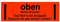 Warnetiketten Oben nicht stürzen 149 x 48 mm - 125 Stk. - Leuchtfarbe (fluoreszierend) - stark haftend. Hinweisetiketten/Versandetiketten