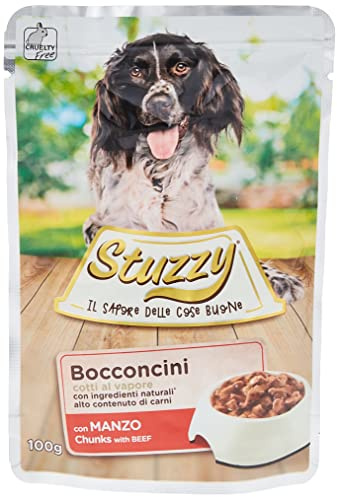Stuzzy Dog Rind, Hundefutter nass in Soße, 24 Beutel x 100 g