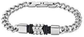 LOTUS STYLE Pulsera Hombre Acero Inoxidable 316L Brazalete de Diseño Sofisticado, Confortable y Resistente al Agua - Pulseras Hombre - Plateada 210.00 mm LS2104-2/2 - Ideal para Regalo