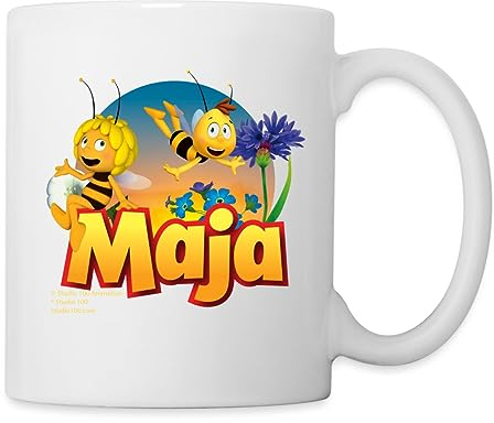 Spreadshirt Biene Maja Zusammen mit Willi Tasse, One size, Weiß