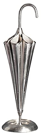 Riess Ambiente Schirmständer Umbrella - 91cm - Silber - Aluminium | Handgefertigtes Unikat, für 6 Schirme, pflegeleicht, extravagantes Design, hochwertige Metalloptik