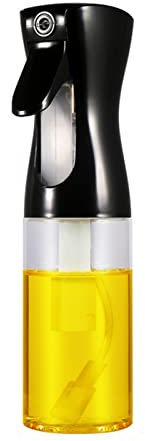ACAREY vaporizador de aceite, vaporizador de aceite y vinagre, pulverizador de aceite de oliva, botella pulverizador de aceite para cocina barbacoa (200 ml, negro)