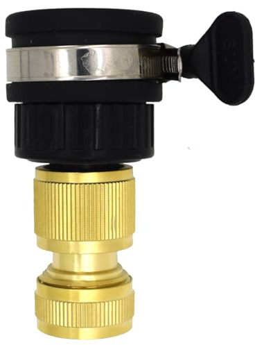 Universal Tap to Hose Connector UK Set with Brass Garden Hose Pipe Connector - Hozelock and Gardena Compatible - Easy to Fit - Fits 1/2 - 5/8 Pipe - Watertight Leak Proof Seal (for 22-24 mm Taps)