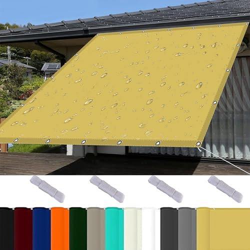 Tenda a Vela Ombreggiante Rettangolare 0.8 x 8 m 98% Protezione UV Telo Ombreggiante con Occhielli Protezione Raggi UV HDPE Tenda Parasole per Sabbia Balcone Esterni, Color Crema