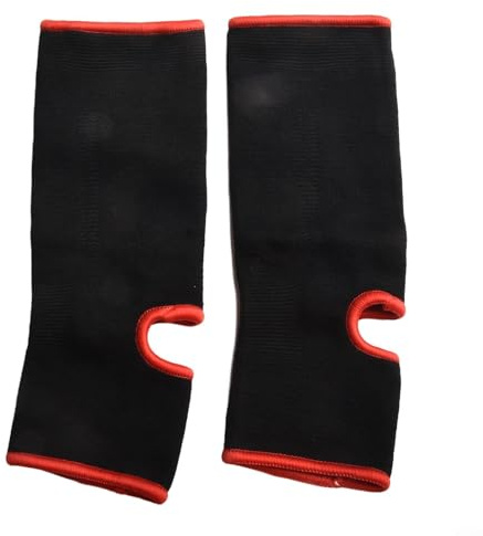Tobilleras elásticas para kickboxing y artes marciales que apoyan los pies durante el entrenamiento (negro M)