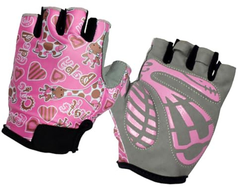 DECOMELODY Radhandschuhe Halbfingerhandschuhe aus Nylon rutschfest und Schützend für Outdoor Sport und Fitness in Rosa 1 Paar für Mädchen