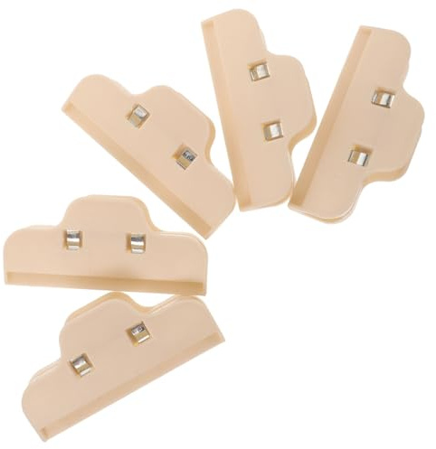 Abaodam 5pcs Beige Abs Food Bag Sealing Clips with Food-Safe Material and Tight Seal, Japanese-Inspired Sleek Snack Bag Closers for Kitchen Storage and Fresh-Keeping