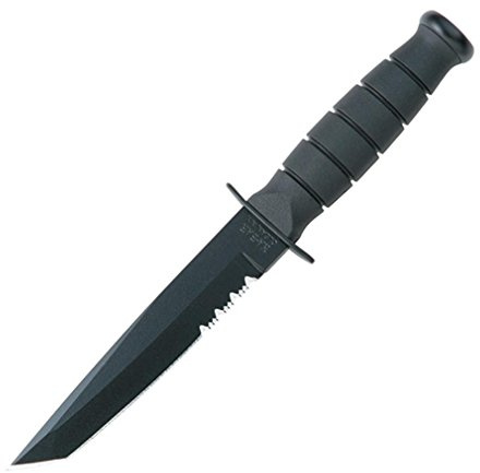 KA-BAR KABAR - SHORT TANTO-BLACK HARD SHEATH, SERRATED EDGE
