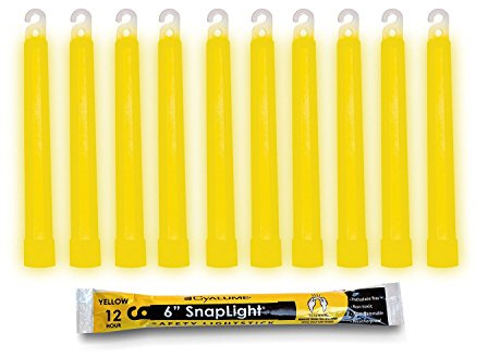 Cyalume Snaplight industriels de qualité chimique bâtons lumineux, Jaune, 6 de long, 12 heures Durée (pack de 10)