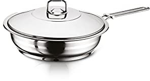 Hascevher Edelstahl Rostfrei 18/10 Bratpfanne 26cm, Maße: 26 cm Ø / ca. 7 cm hoch, Spülmaschinengeeignet