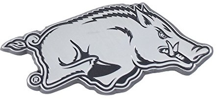 FANMATS 14809 Arkansas Razorbacks 3D Chrome Metal Auto Emblem