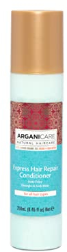 Arganicare | Gamma Argan | SPRAY RIPARATORE EXPRESS SENZA RISCIACQUO | Con olio di Argan bio | Elasticità ai capelli fragili | Effetto immediato | Riparazione dei capelli secchi e danneggiati | 400 ml