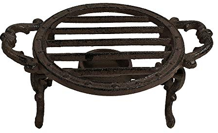 zeitzone Stövchen Rechaud Rund Gusseisen Antik-Braun Vintage-Stil 13cm