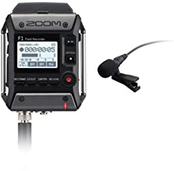ZOOM F1-LP Field Recorder with Lavalier Microphone - Professional Audio Recorder for Film, Podcast & Interviews - EU Version - Black