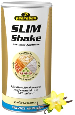 Peeroton SLIM Shake Vanille - Diät Abnehm Shake, vegetarisch und glutenfrei, vollständiger Mahlzeitenersatz, enthält alle wichtigen Proteine, Vitamine und Mineralstoffe für schnelles Abnehmen - 500 g