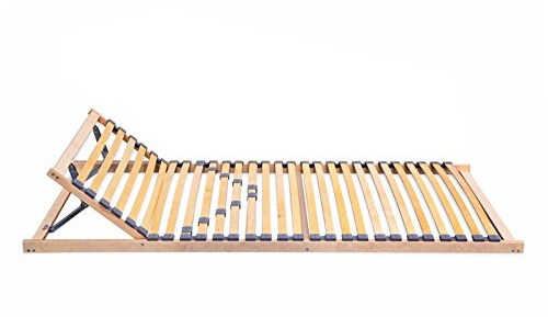 ECOFORM Lattenrost MIT INTEGRIERTER KOPFTEILVERSTELLUNG und HÄRTEGRADREGULIERUNG 80x200, 90x200, 100x200, Federholzrahmen Bettrahmen, Kopfteil verstellbar - vom Hersteller (80 x 200 cm)