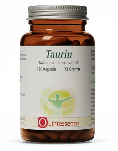 Quintessence Taurin Kapseln 500 mg je Kapsel, 120 Stk. - Vegan, 100% rein ohne Fließ- und Trennmittel, Hervorragende Qualität und Bioverfügbarkeit, Produziert in Österreich