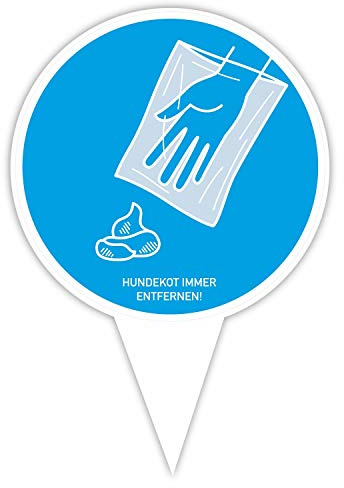 iSecur Steckschild Hundekot immer entfernen Aluverbund 16 x 24,5cm - hin385 | Hundekot immer entfernen, keine Hundetoilette, Gebotsschild für Wegesrand, 3 mm Aluverbundplatte, UV-Laminat, Made in Germany