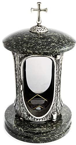 Afterglow Elegante Farol para Tumba en Antracita con Cruz.