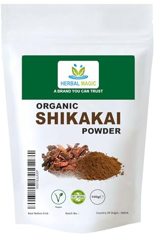 Herbal Magic's Pure & Organic Shikakai Powder (Acacia Concinna) Natural Hair Skin Conditioner Mask - Free from Additives & Preservatives - Premium Quality-100g