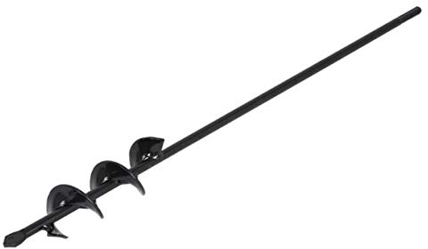 Insun Garten Erdbohrer, Bodenkultivator Bohrer, Hex Shank Rostfreier Stahl, Werkzeugsets zum Pflanzen Bäume Sträucher Schwarz 5x60cm