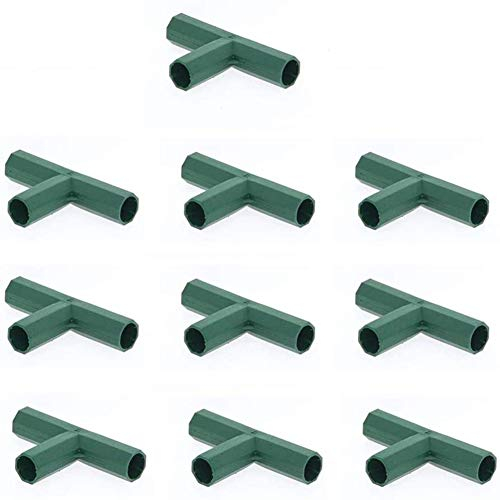 10 Stück Steckverbinder Rohrverbinder Verbindungsstücke, PVC Eckverbinder, für Gewächshäuser Rahmen Regale (3 Wege T-Stück 11mm)