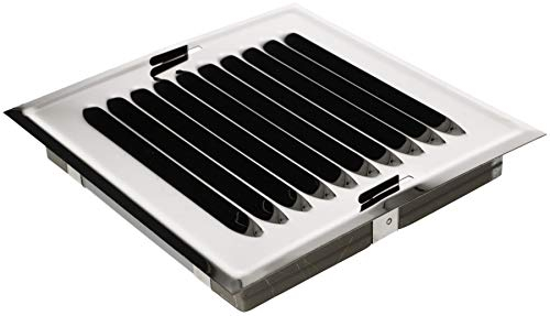 KOTARBAU® Griglia di ventilazione 14 x 14 cm in acciaio inox con rete per insetti, griglia di ventilazione in metallo per camini di ventilazione argento