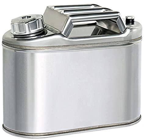 KaysaLY Bidon de carburant, carafe à essence en acier inoxydable, réservoir de carburant avec tubes et gants, valve de décharge d'air en acier inoxydable 5 l