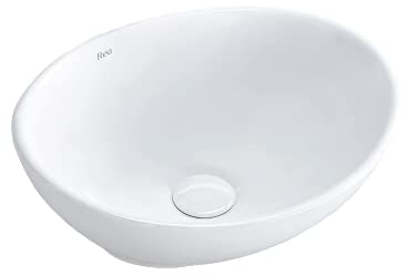 VBChome Lavabo pequeño 34 x 27 x 13 cm Mini cerámica blanco ovalado lavabo