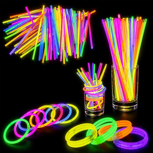 WedDecor Leuchtstäbe Party Packung 8 Gemischte Farbe Licht Stäbe zu Machen Neon Halskette Armbänder Armband Brille für Geburtstag, Jubiläum, Party Zubehör - Mehrfarbig, 1000pcs