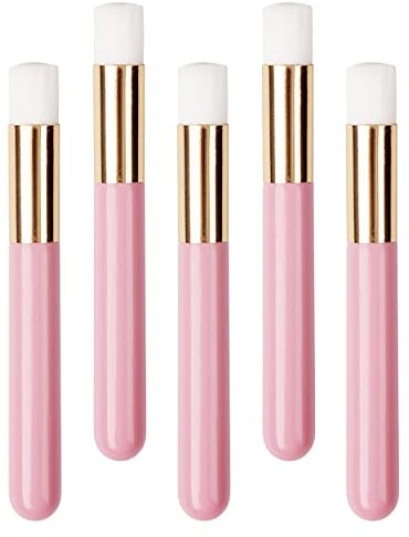 5-Piece Soft Eyelash Cleansing Brush Set - Pink Makeup Brushes for Eyelash Extensions & Deep Facial Cleansing