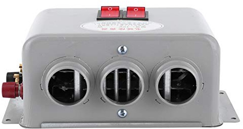 Kompakt bilvärmare 12V, 400W till 600W, 3-håls vintersnabbuppvärmning varmare frostavlägsnande lågt ljud 2 i 1 auto bilvindrutevärmare kylning