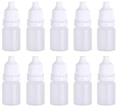 KOMUNJ 10 Stycken Droppflaskor 5 ml Klämflaskor Flexibla Flytande Behållare Med Lock Tom Squeezable