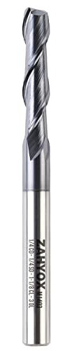 ZahyoX 2 Flöten TiAlN-beschichteter Vierkant-Schaftfräser, Vollhartmetall-Upcut-Spiral-CNC-Fräser, 1/4 Durchmesser, 1/4 Schaft, 1-1/8 Schnittlänge, 3 Gesamtlänge