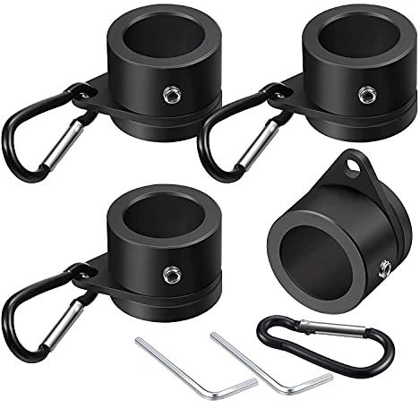 Hopbucan 4 Pcs Flag Pole Rings Aluminum Alloy Mounting Rings Rotating Flagpole Anti Wrap Flag Pole (1 Inch Black)