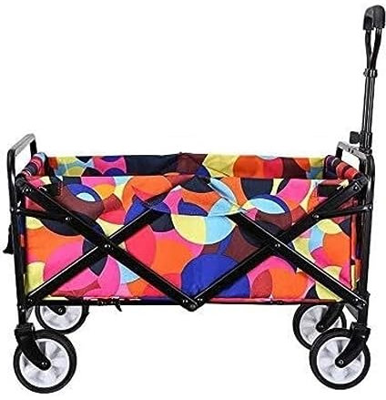 CRBUDY Campingtrolley, Faltbarer Wagen, Klappwagen, Wagen, Allzweckwagen, Outdoor-Gartenanhänger, Transportwagen für Camping, Einkaufen, Garten, Transport, Outdoor (A)