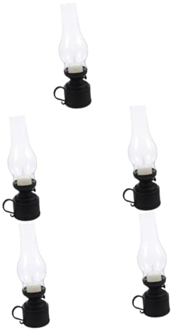Amosfun 5st Retro-petroleumlampe Hängende Laterne Im Freien Öl Brennende Laterne Led-kerzenlampe Flammenlose Led-petroleumlampe Dekorative Öllaterne Led-petroleumlicht Antike Lichtlampe Pp