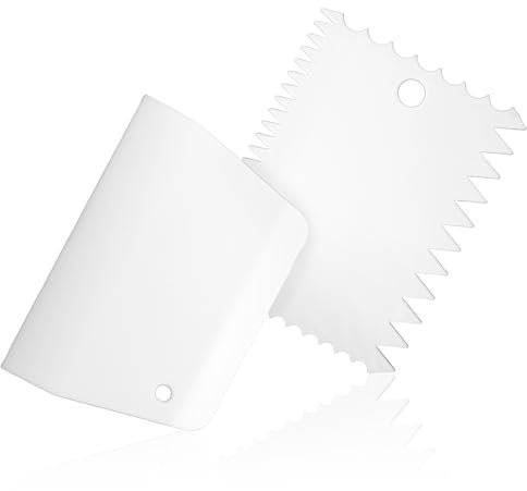 2Pcs Adhesive Spreader, Plastic Trowel Set Notched Glue Applicator Kits Reusable Plastic Scrapers White Hardwood Flooring Spreader for Applying Glue Putty Paint