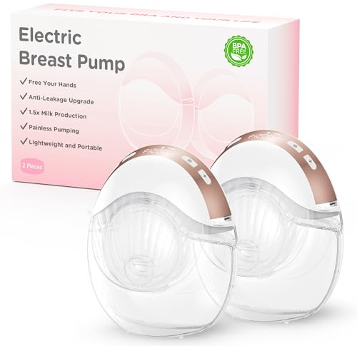 Haokoo Milchpumpe Elektrisch Tragbar Freihändig (Roségold9, 2 Stück)