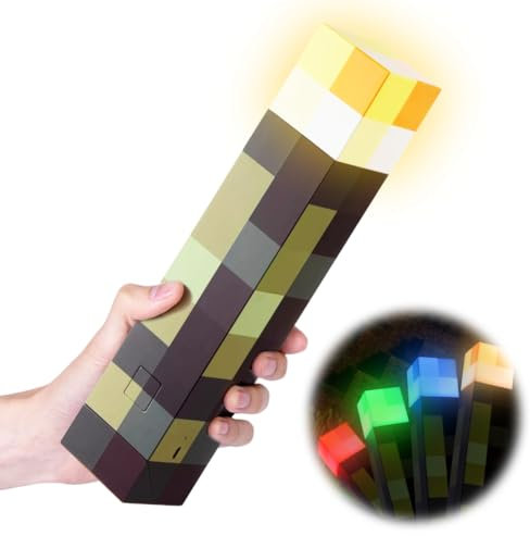 Craft Lampada da parete 4 colori – 28 cm lampada a mano/supporto da parete ricaricabile torcia LED con gancio, luce notturna 3D con ricarica USB per bambini, regalo per feste e cosplay