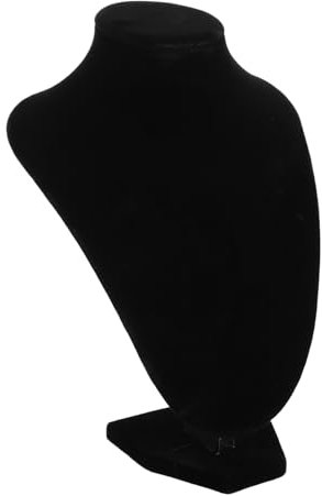 STOBOK Schwarzer Samt Schmuckständer Mit Verstellbarem Hals Halskettenbüste 21x16cm Für Schmuckpräsentation Bei Frauen Und Mädchen